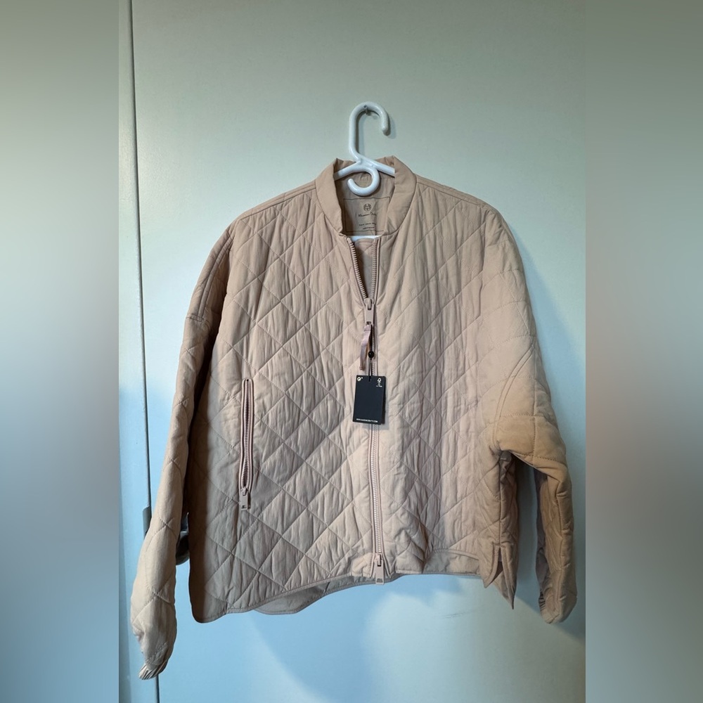Massimo Dutti Quilted Jacket in Beige
